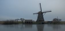 Historic Dutch Windmill In Winter Royalty Free Stock Image