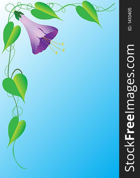 Background Blue with Flowers