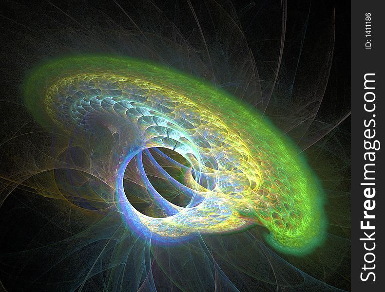 Fractal abstract - UFO (colored background)