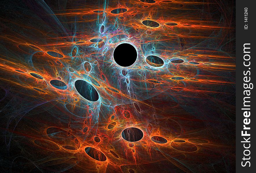 Fractal abstract - starry holes (background)