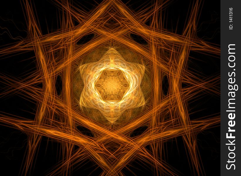 Fractal abstract - Star (hexagon, background, texture, wallpaper)