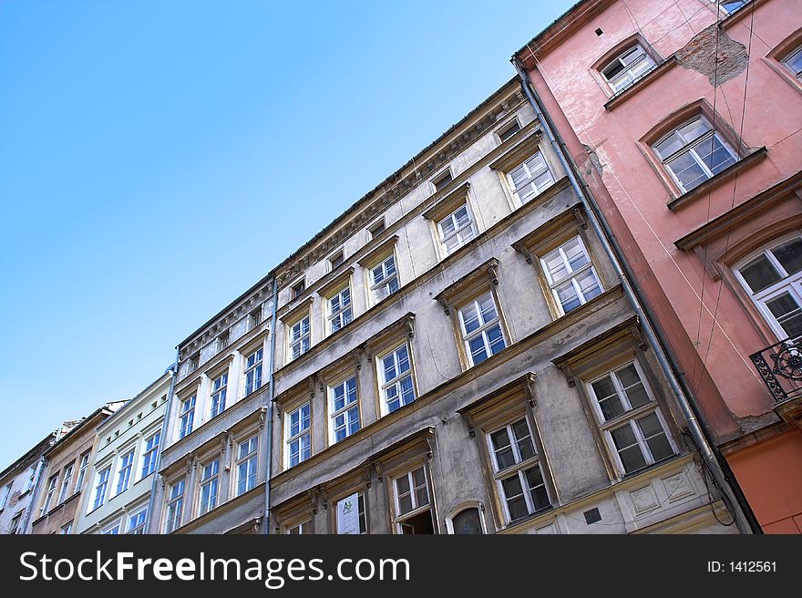 Old pre-cold war houses in Krakow, Poland