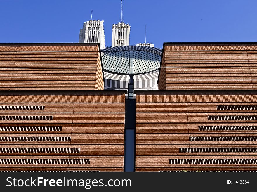 Modern architecture  in San Francisco downtown - details. Modern architecture  in San Francisco downtown - details