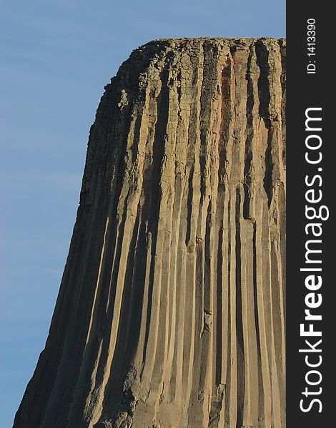 Rock close-up of Devils Tower National Monument. Rock close-up of Devils Tower National Monument