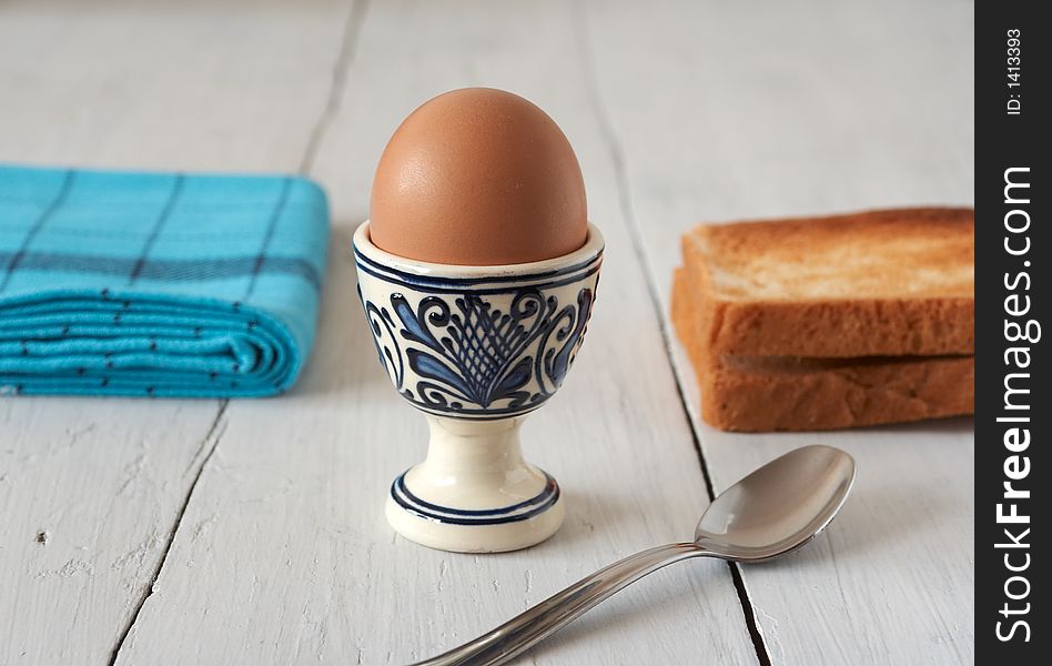 Boiled egg in a cup. Boiled egg in a cup