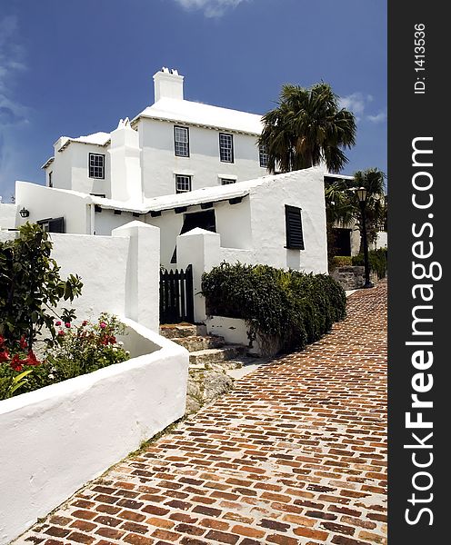 House in Bermudas with white roof