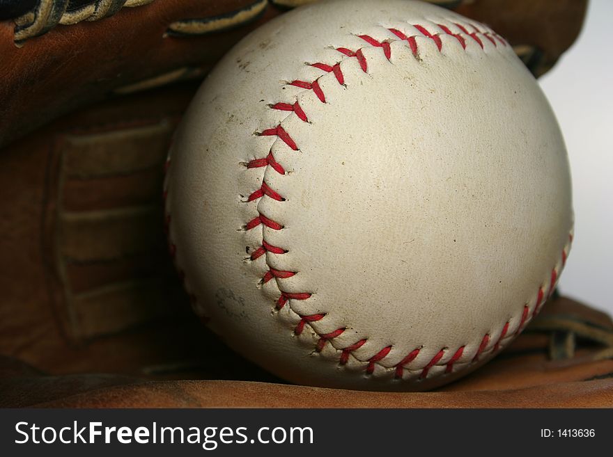 Baseball or Softball Close Up. Baseball or Softball Close Up