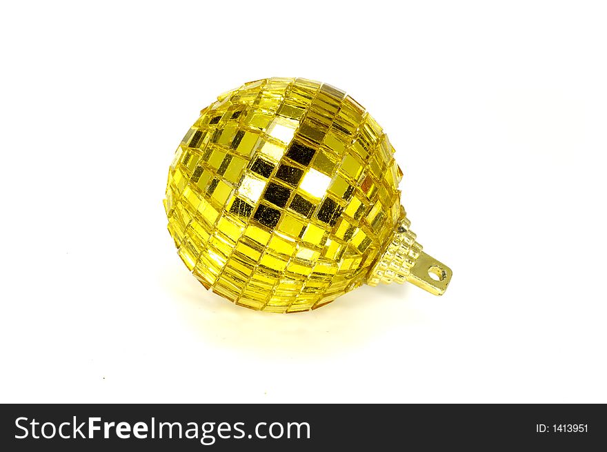 Photo of a Yellow Mirror Christmas Ornament