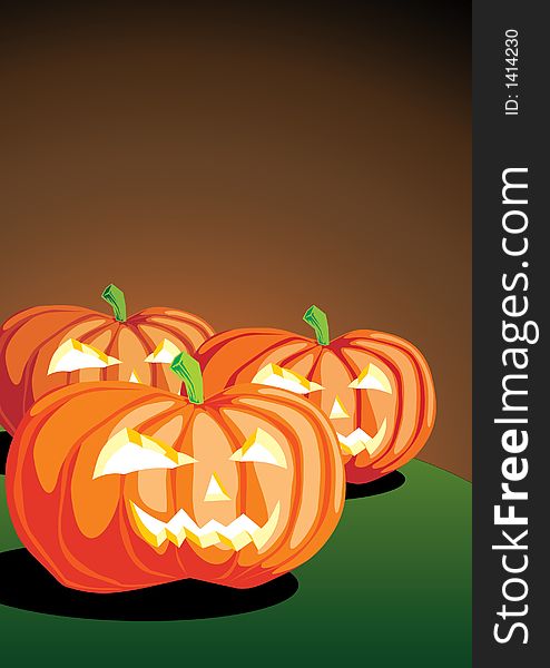 Vector illustration of pumpkins, background for cards