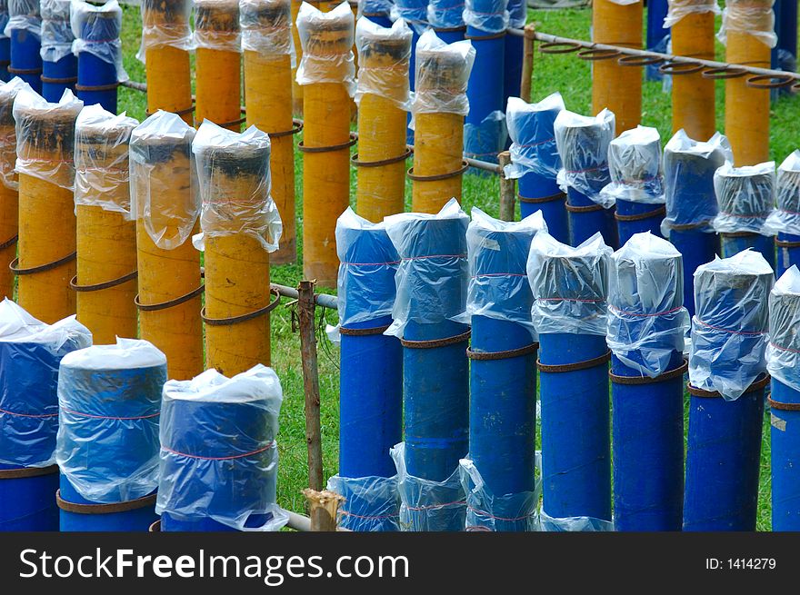 Fireworks In Tubes For Fourth Of July Celebration