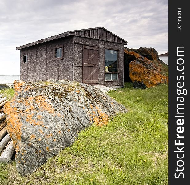 Wooden cabin on the coast of New Founland,Canada. Wooden cabin on the coast of New Founland,Canada