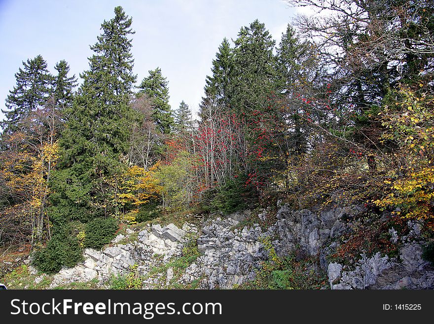 Autumn View in Jura Mountains. Autumn View in Jura Mountains