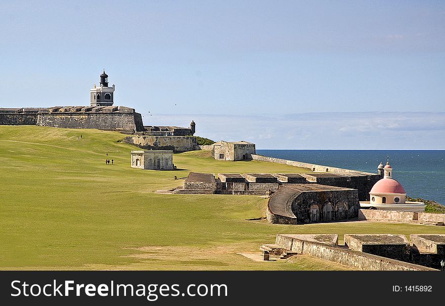 Empty field with famous cemetery in San Juan