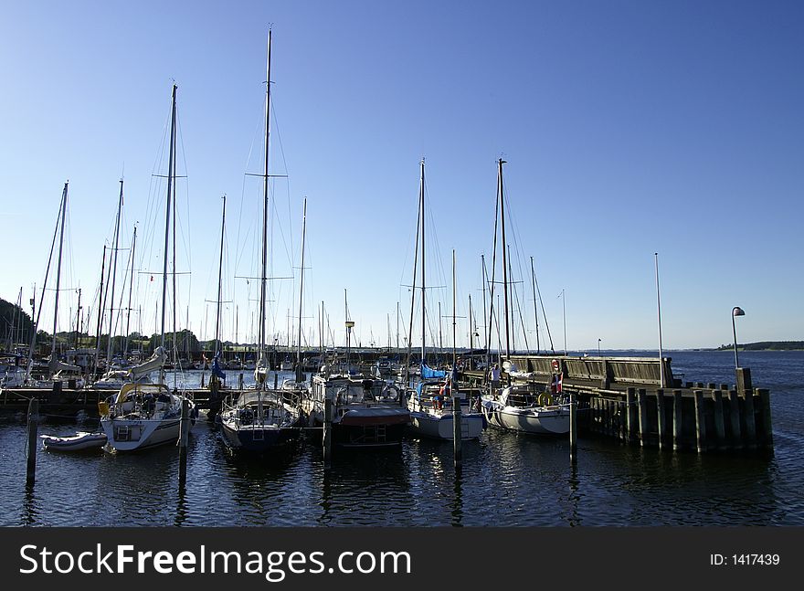 Yachts in the harbour of Roskilde, Denmark