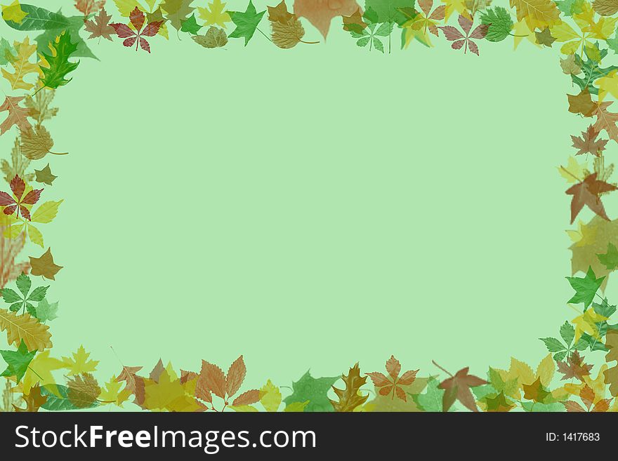 Autumn background with multi - coloured leafs.