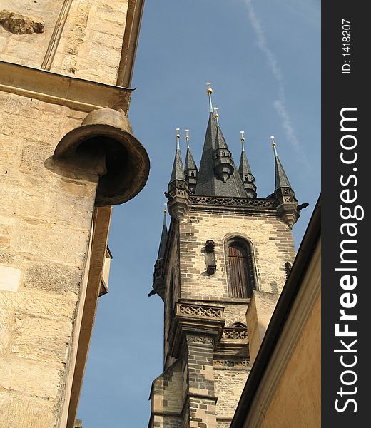 The Tyn Church and House of the Stone Bell in Prague