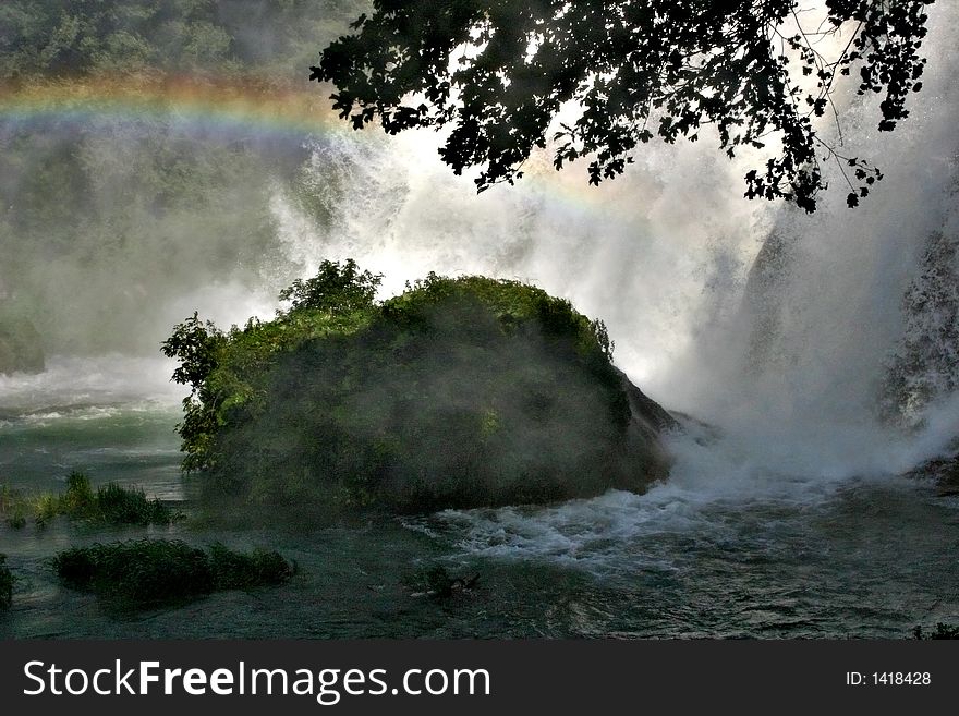 Rainbow at waterfall of the marmore in italy. Rainbow at waterfall of the marmore in italy