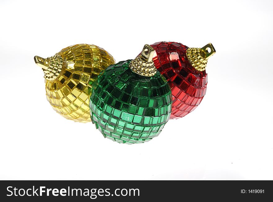 Photo of a Yellow, Red and Green Christmas Ornaments