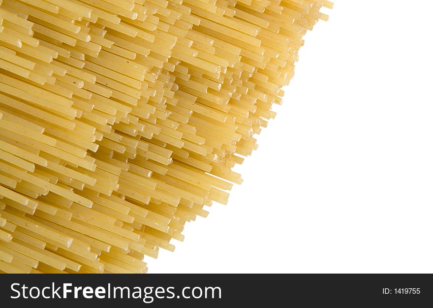 Spaghetti, isolated on white, close up