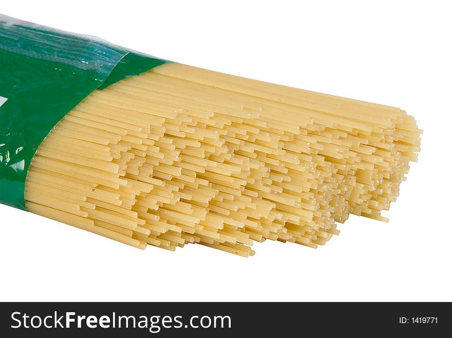 Spaghetti, isolated on white, close up