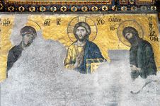 Christ Pantrocrator, Virgin Mary, John The Baptist Stock Photos
