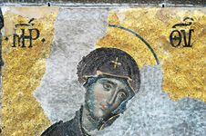 Virgin Mary, Hagia Sophia, Istanbul Royalty Free Stock Image