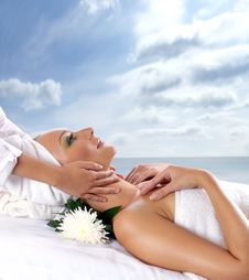 An Attractive Woman Is Getting Spa Treatment Royalty Free Stock Photos An Attractive Woman Is Getting Spa Treatment Royalty Free Stock Photos