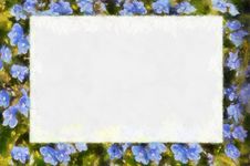 Abstract Frame With Blue Flowers Stock Photography Abstract Frame With Blue Flowers Stock Photography
