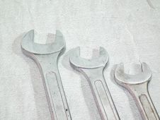Chrome Wrench Set On White Background Royalty Free Stock Photo