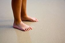 Feet On The Beautiful Beach Royalty Free Stock Image Feet On The Beautiful Beach Royalty Free Stock Image