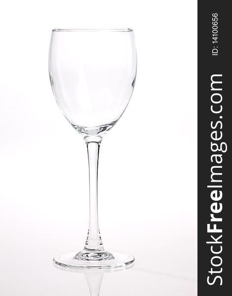 Drink series: empty wine glass over white. Drink series: empty wine glass over white