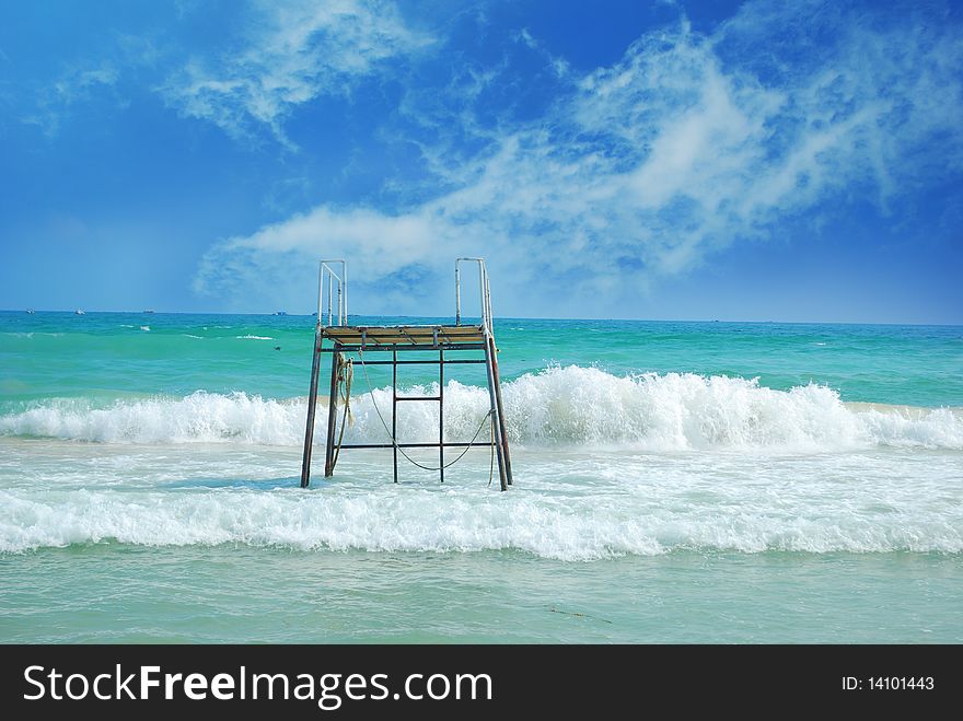 Viewing platform on the beach