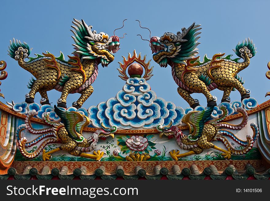 Chinese Lion, Wat Phananchoeng Worawihan, Ayutthaya, Thailand