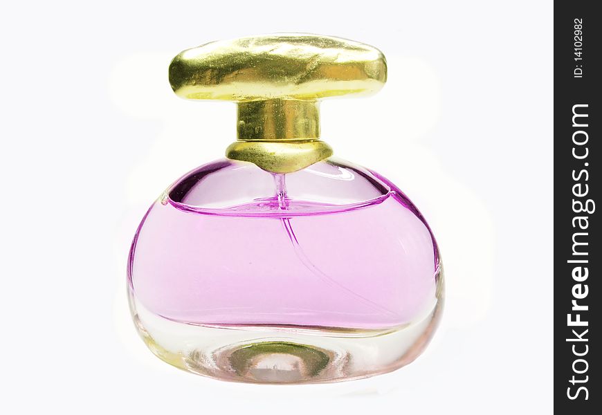Violet luxury perfume isolated on white background. Violet luxury perfume isolated on white background