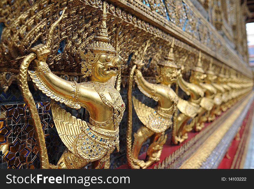 Statue of Garuda in Wat Phra Kaew in Bangkok Thailand