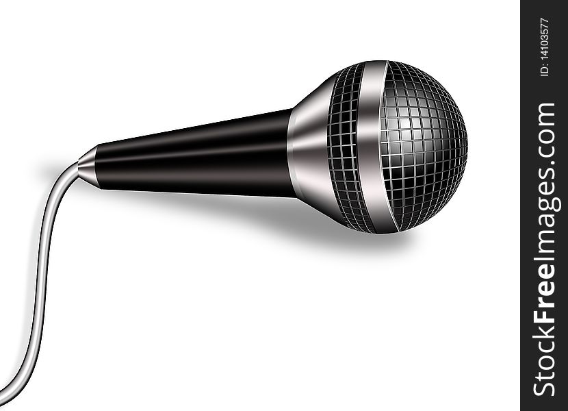 Microphone acoustic. Illustration. Option monochrome. One of the illustrations from the set. Microphone acoustic. Illustration. Option monochrome. One of the illustrations from the set.