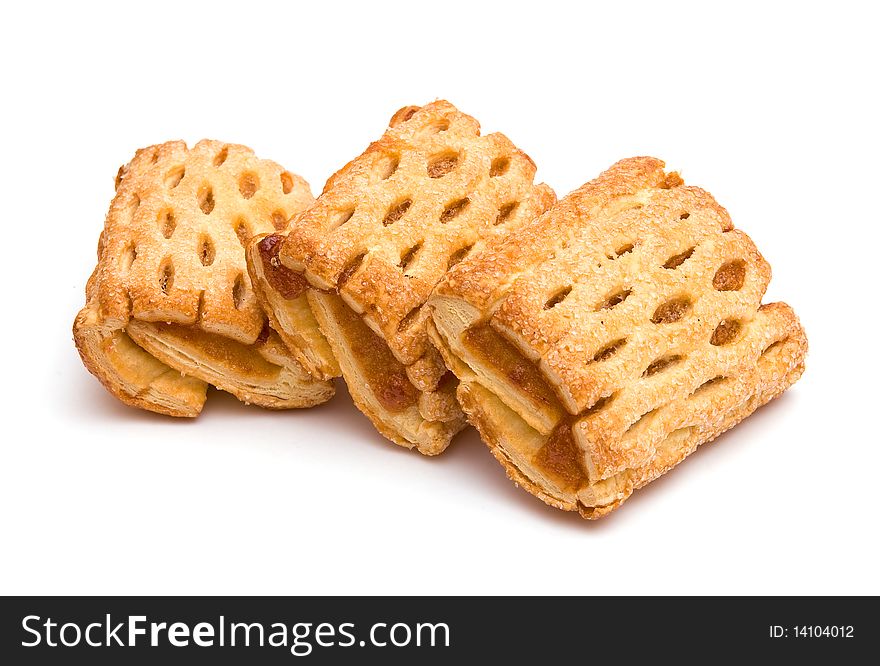 The image of three cookies isolated on white