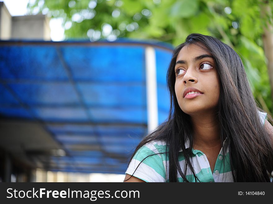 Indian girl outdoors in summer. Indian girl outdoors in summer