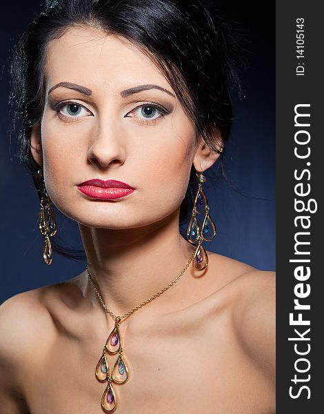 Beautiful Woman Wearing Jewelry