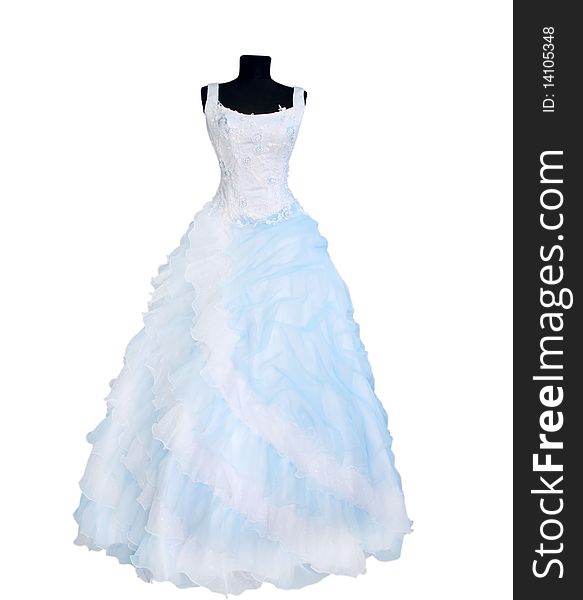 Dress on a dummy on a white background