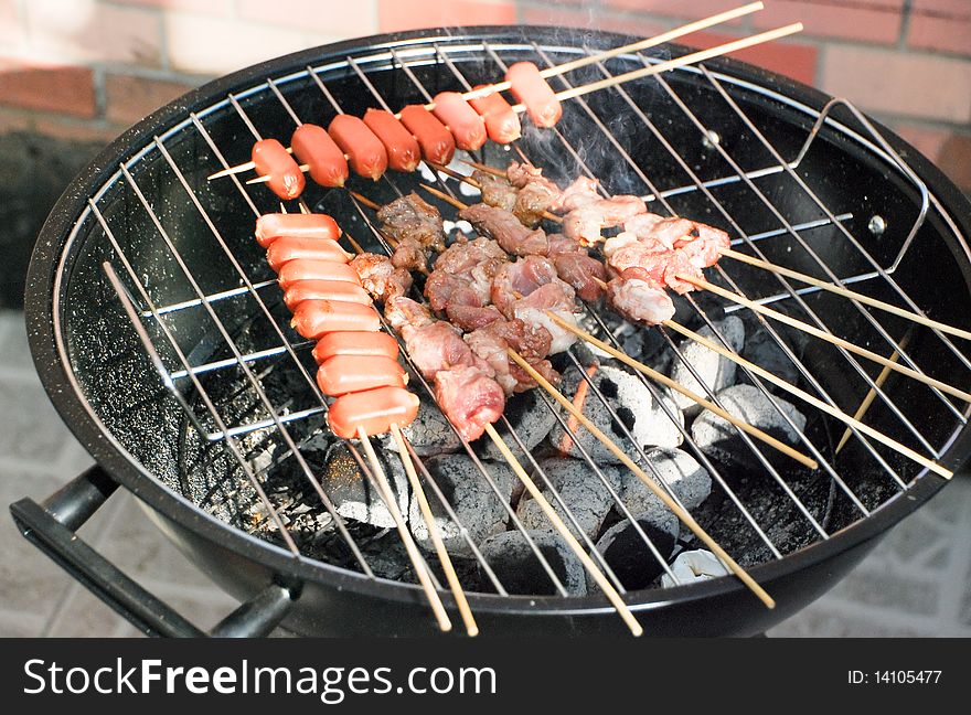 Delicious BBQ with Sausage and meat