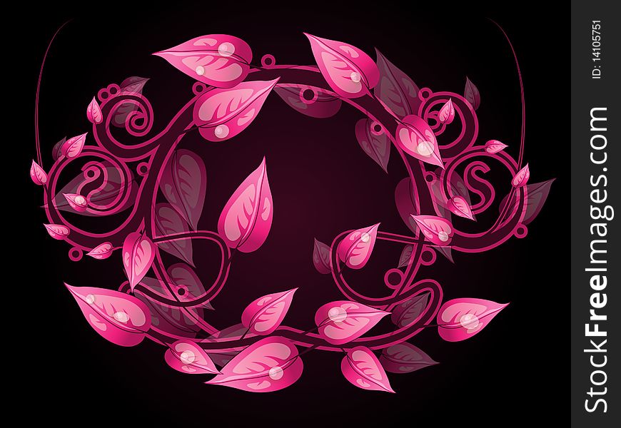 Banner for your text with floral elements. Banner for your text with floral elements