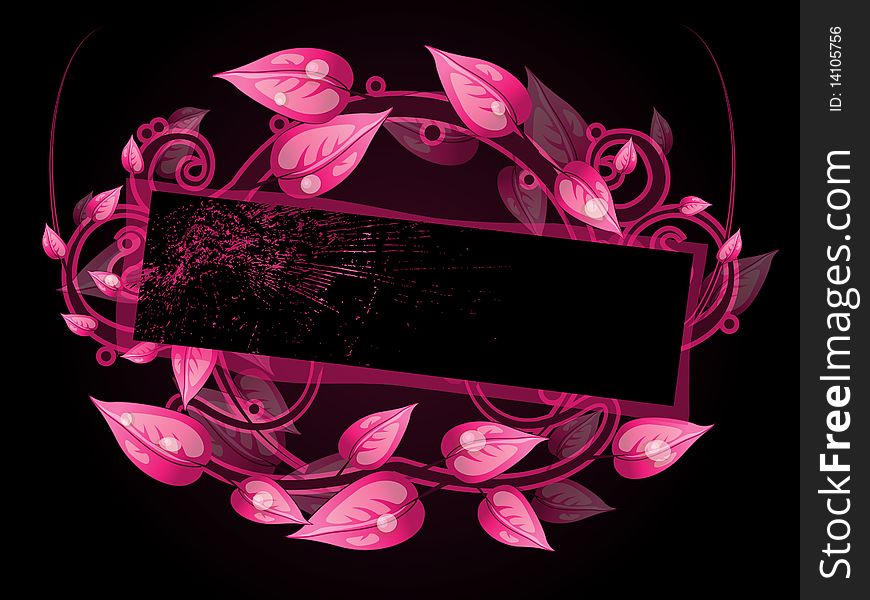Banner for your text with floral elements. Banner for your text with floral elements