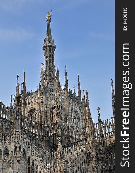 Picture of Duomo of Milan in a sunny day. Picture of Duomo of Milan in a sunny day