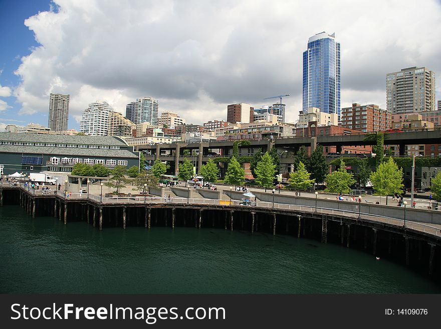 Seattle Waterfront in Washington State.