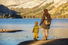 Mother With Son Visit Yosemite National Park In California Royalty Free Stock Image Mother With Son Visit Yosemite National Park In California Royalty Free Stock Image