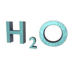 H20 Letters 3d Stock Photo
