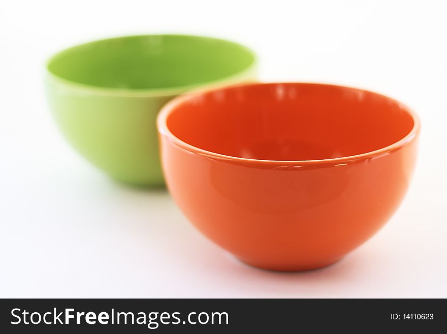 Multi-coloured Cups On A White Background