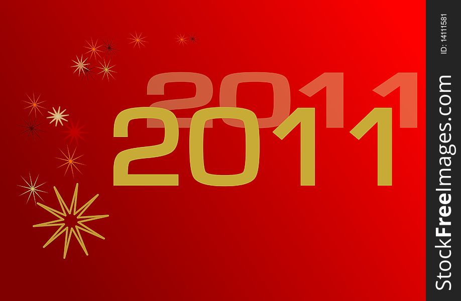 2011 background in red and golden
