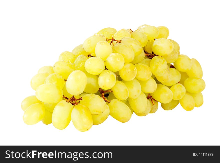 Closeup of grapes on white background